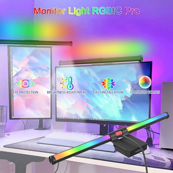 Led Screen Hanging Lamp, Eye Care Monitor Light Bar, Double Sided Computer Desk Lamp, Anti Blue Light Reading Lamp, Adjustable Office Screen Light For Work Study Home Workspace