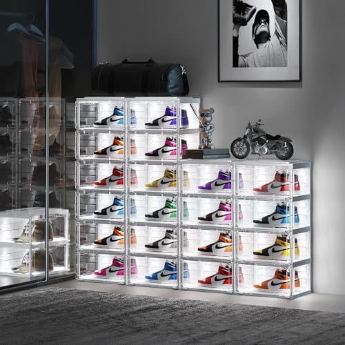 Led Shoe Boxes, Shoe Display Case with Lights, Large Clear Plastic ...