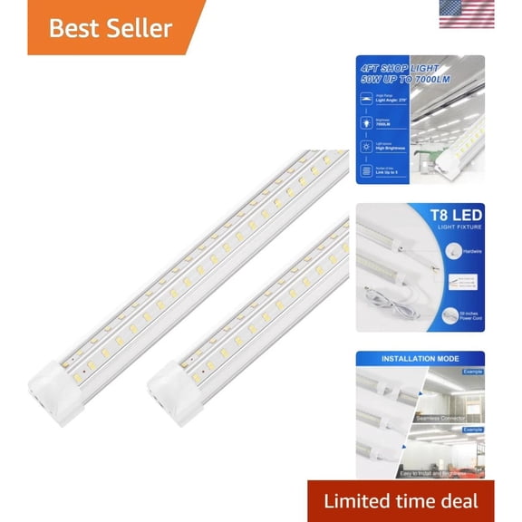 Led Shop Lights,4FT LED Light 50W 6500K 7000LM Led Daylight,Garage Light Link...