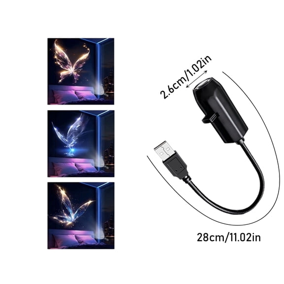 Led Sky Projector 17-Pack Film Usb Moon Night Light Aesthetic Wall Decorative Projection Lamp for Bedroom Living Room Ambiance Background Decor 7X1 Inches C