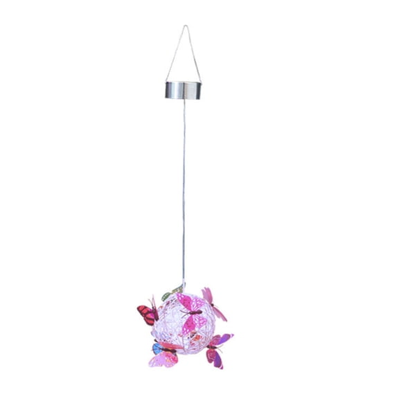 Led Solar Butterfly Hanging Tree Lights, Luminous Butterfly & Round Ball Hanging Tree Ball Design With Solar Power, Ideal For Outdoor Courtyard Garden Tree Decoration Lighting