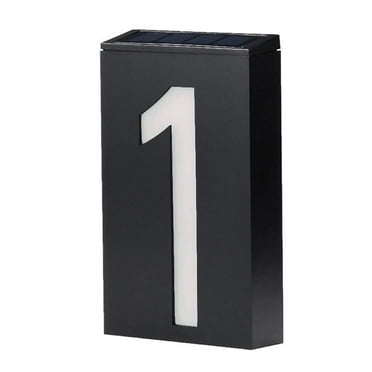 Led Solar Door Number Light House Number, Garden Yard Building Door Wall Address Number Light Sign Board Solar, Led Lighting Outdoor Plaque For Family Residential Street (Number 1)