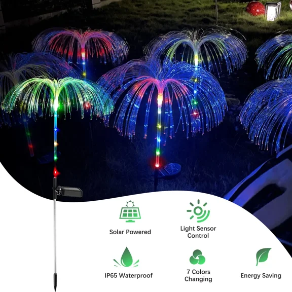 Led Solar Garden Jellyfish Lights Outdoor Yard Decor Stake Lamp Pathway Lights