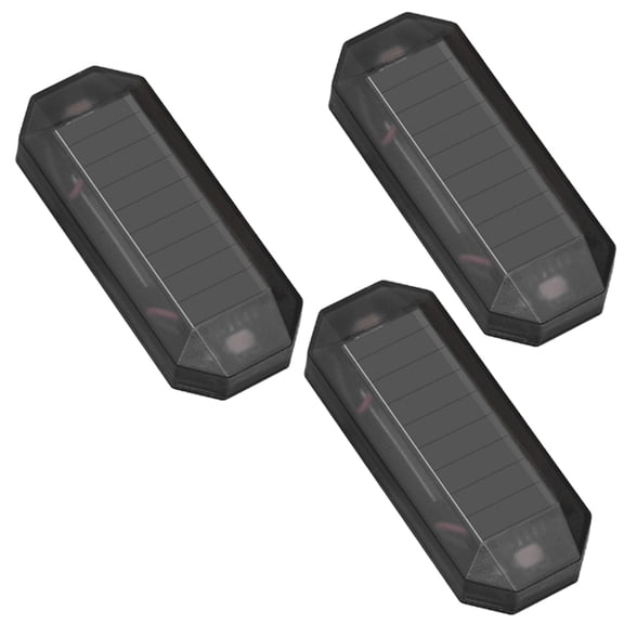 Led Solar Power Warning Light Night Security Simulated Alarm Wireless Anti-Theft Caution Lamp Strobe Dummy Alarm Lamp,3 x Strobe Dummy Alarm Lamps,Black