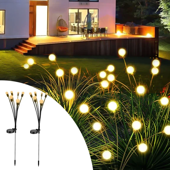 Led Solar Powered Firefly Light Garden Outdoor Waterproof Swaying Landscape Lamp