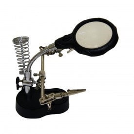 Led Soldering Clamp Helping Magnifying Jeweler Glass Loupe Holder Magnifier Tool
