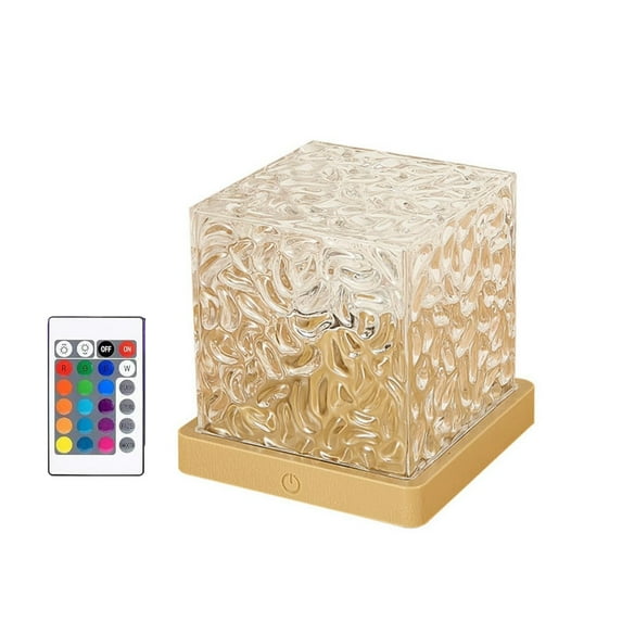 Led Square Wave Projector Night Light - 16 Color Changing Options Rechargeable Battery Remote Control Included Usb Charging Square Design Wave Projection Light - For Bedroom