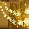thumbnail image 1 of Led String Lights Snowflake Christmas Tree Xmas Party Battery Powered Fairy Light Decor (Warm White, 5M 50Leds), 1 of 10