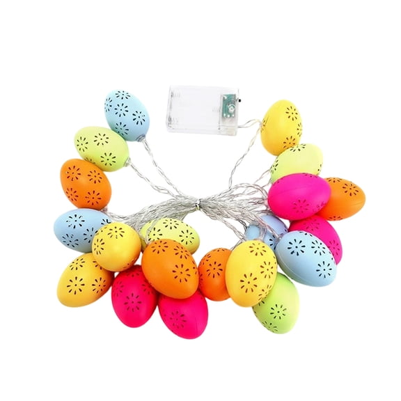 Led String Lights Valentines Day/Easter Openwork Egg String Lights Festive Mood Lights 165Cm Multicolor Plastic Portable Night Light for Holiday Decorations Decorative String Lights
