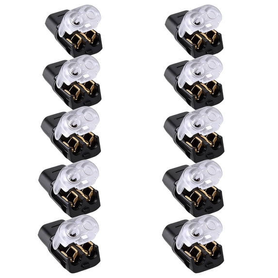 Led Strip Connectors Quick Wire Connector D2 Double Pin Connector Wire Terminal Block, Double Wire Plug in Connector Solder-Free Wire Joiner for DIY Home 0.37x0.84 Inch (10Pcs)