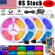 Led Strip Lights 100ft/30M, Color Changing Lights Strip With 44 Key IR Remote Control 5050 LEDs Light for Bedroom Room tv Party