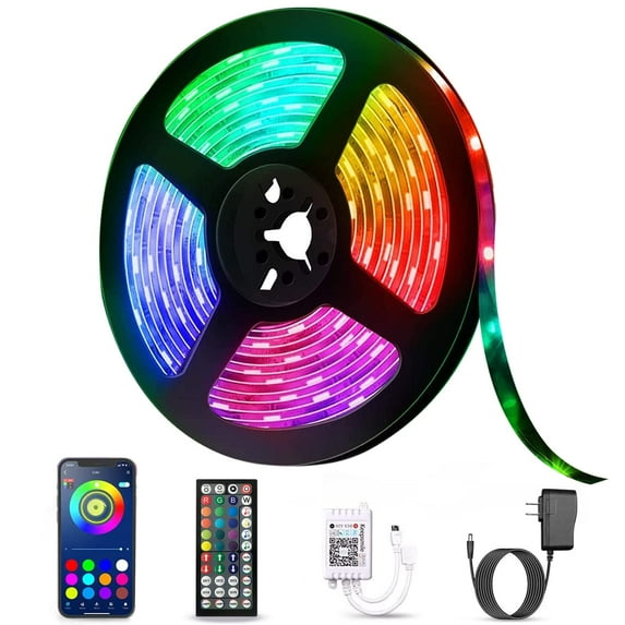 Led Strip Lights, 32.8ft RGB 5050 Music Sync Color Changing LED Light Strips Kit with Ir Remote, Led Lights for Bedroom, Kitchen, Home Decoration