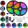 thumbnail image 1 of Led Strip Lights 32.8ft RGB Color Changing Lights Waterproof Flexible Tape 300 LEDs with 44 Keys IR Remote Controller and 12V Power Kit for Home, Bedroom, Kitchen, DIY Decoration, 1 of 8