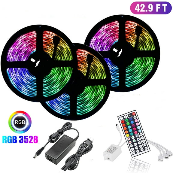 Led Strip Lights 50ft, for Home, Kitchen, Bedroom, Dorm Room, Remote Control, RGB