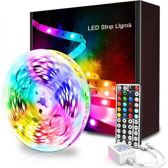 Led Strip Lights Color Changing 16.4ft Flexible 5050 RGB Led Lights Kit with Power and 44 Remote