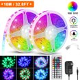thumbnail image 1 of Led Strip Lights Kit,32.8ft Waterproof Flexible Tape Light,Color Changing 5050 RGB Light Strip Rope Lights with Timing Function,for Party,Bedroom,Bar,Home Decoration,with IR Remote, 1 of 7