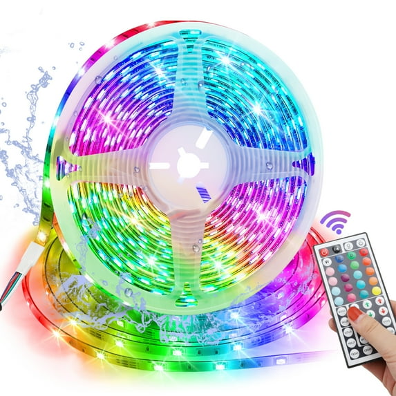 Led Strip Lights ,RGB Light Strip 16.4ft Waterproof Color Changing with Remote Control SMD5050 for Home Lighting Kitchen,Bedroom DIY