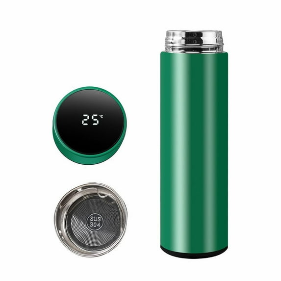 Led Temperature Display Water Bottle, Double-Walled Vacuum Insulated Stainless Steel Mug, Leak-Proof Travel Tumbler Keeps Cold 12H Hot 8H, Sports & Automotive Use