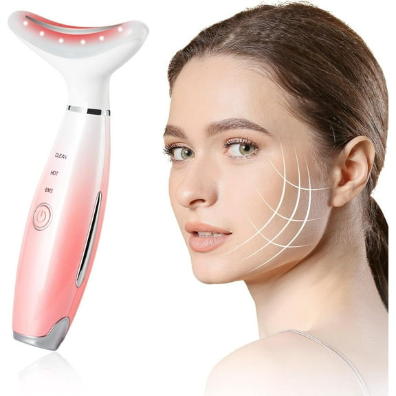 Led Therapy Facial Neck Lifting Messager, Face Lifting Device Red Light Therapy Face Massager Electric 3 Modes High Frequency Vibration EMS Heating Wrinkle Remove Anti-Aging