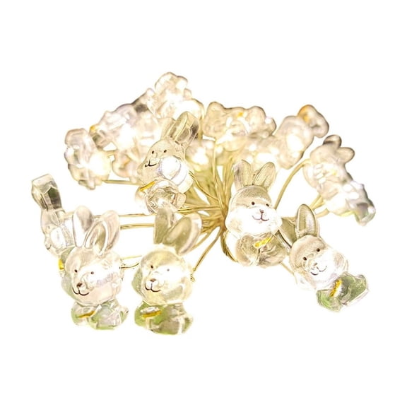 Led Transparent Rabbit String Lights With 20 Led Beads, Battery Box And Soft Warm Lighting For Indoor Wedding And Festival Decoration, 78.74In 0.12Lb
