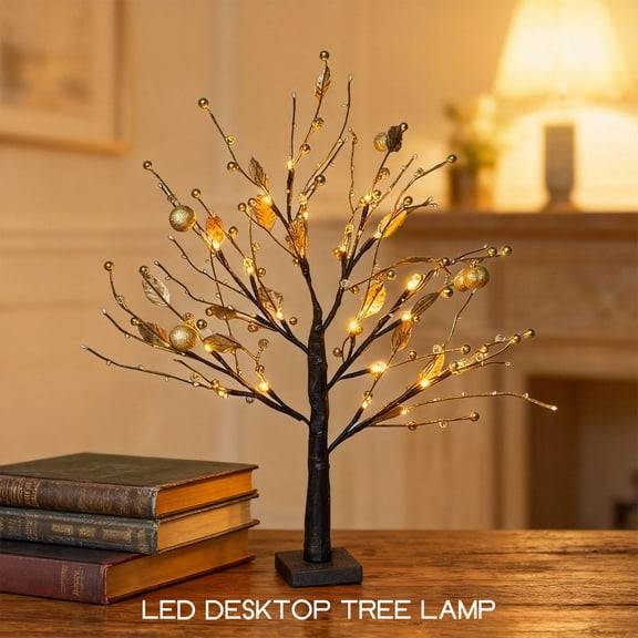 Led Tree Lights For For Thanksgiving Branch Shape With Soft Warm Yellow Led Beads, Flame Retardant Material For Home Decor And Practical Use