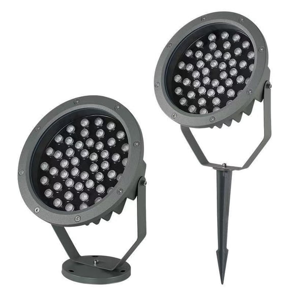 Led Tree Spotlights Outdoor Uplights Plug in Waterproof Landscape Flood Light With Ground Spike Adjustable Angle Gray 1 Pack