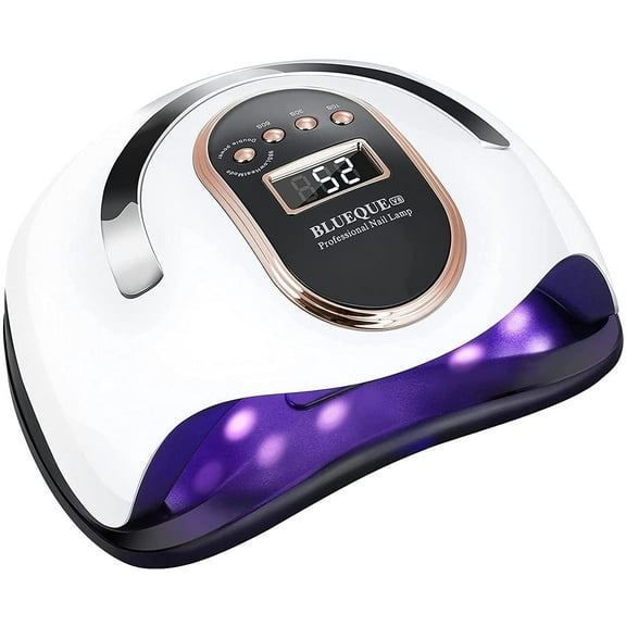 Led UV Nail Lamp Dryer, 168w Professional Nail Dryer , Automatic Sensor Nail Curing Lamp for Home Salon Use, Portable Handle Gel Nail Machine with 4 Timer Setting.