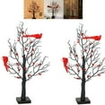 thumbnail image 1 of Led Vintage Glowing Tree with Cardinals, 2026 New Cardinal Christmas Tree with Berries for Tabletop Centerpiece Christmas Decorations Holiday Party, Indoor Office Decor (2Pcs) Black （2Pc), 1 of 10
