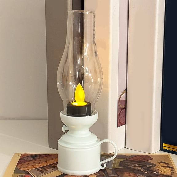 Led Vintage Kerosene Lamp Electronic Swing Candle, Vintage Flameless Kerosene Lamp, Battery Operated Desktop Country Vintage Tealight Holder Tabletop Light for Indoor Christmas Decoration