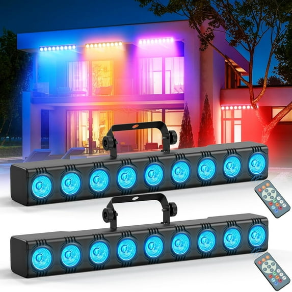 Led Wall Washer Light Bar 30W- 17.7" Dimmable Stage Lights Color Changing Effect Lights Dj Light Bar DMX & Sound Activated Control Uplight for Wedding Party Stage-2PC