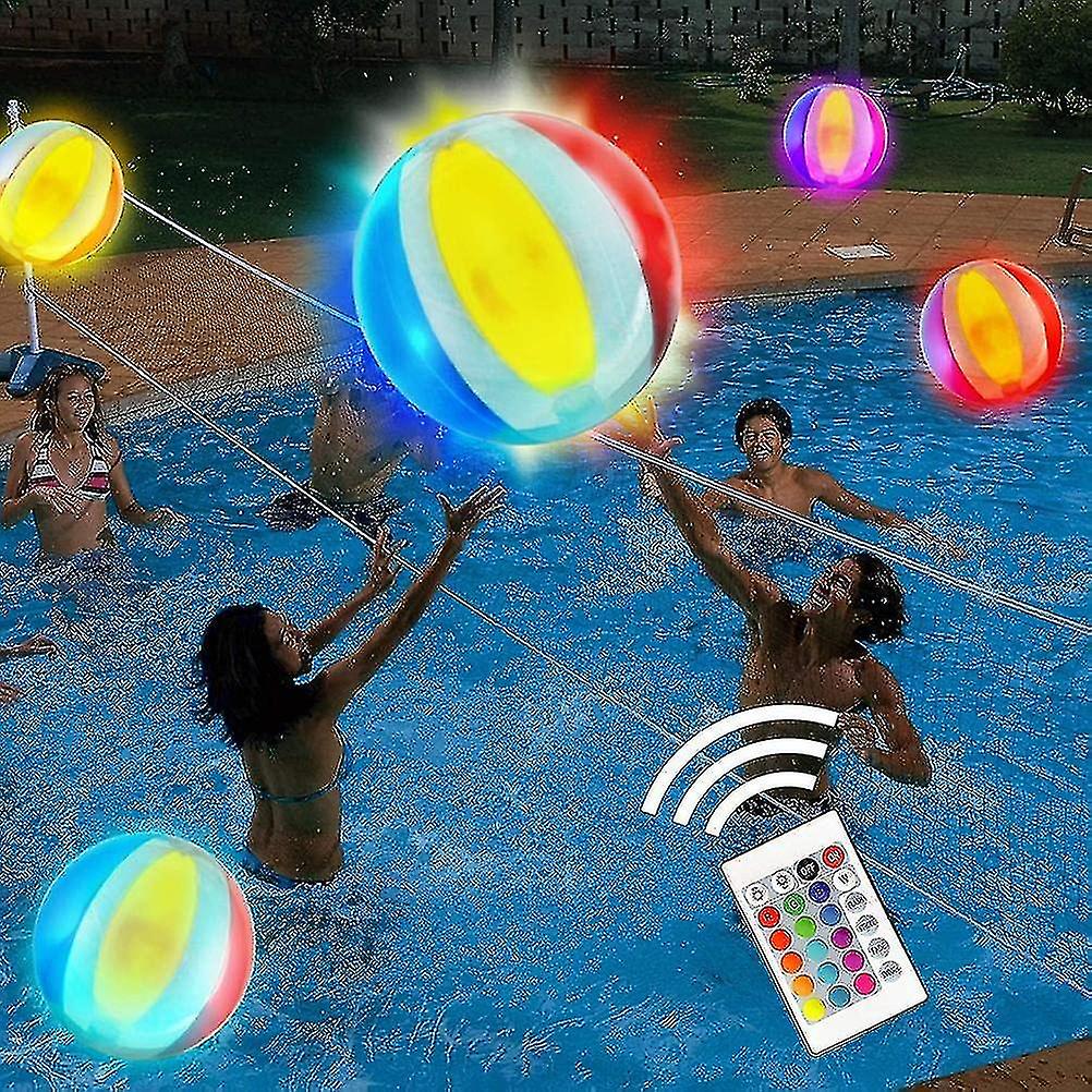 Led Water Polo, Inflatable Water Polo, 16 Lightup Colors Glow Ball