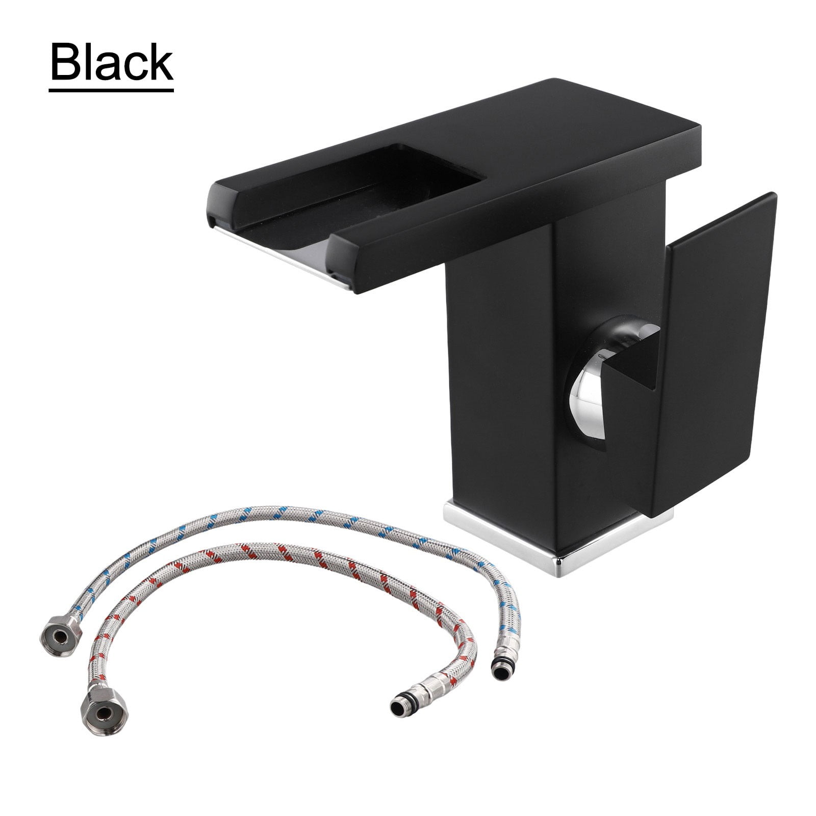 Led Waterfall Faucet Washbasin Tap Sink Basin Deck Mounted Cold and Hot