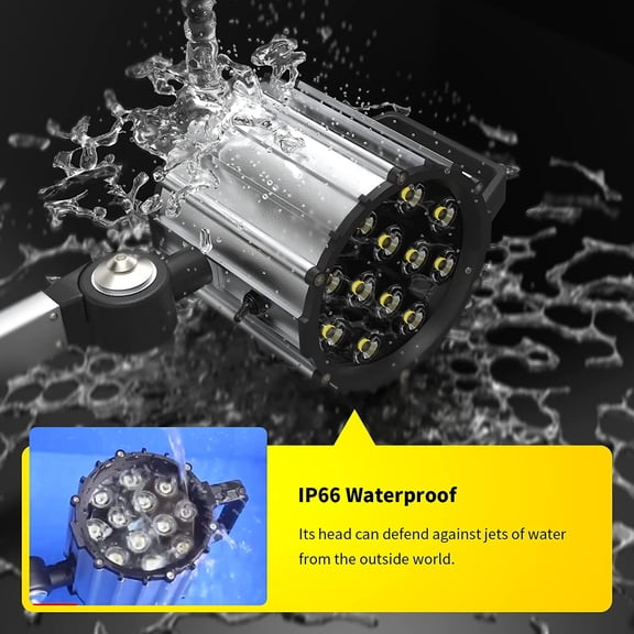 Led Waterproof Machine Work Light, Multipurpose Adjustable Angle Aluminum Alloy Long Arm for Lathe CNC Milling Drill Press and Workbench, AC 110~240V with US Plug