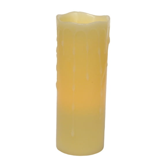 Led Wax Dripping Pillar Candle (Set Of 3) 3"D X 8"H Wax, Plastic - 2 C Batteries Not Incld.