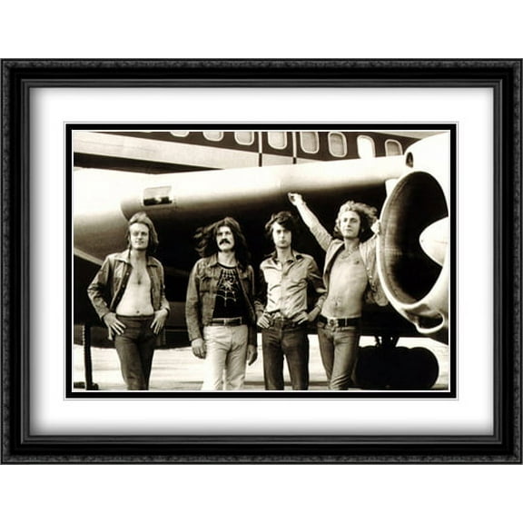 Led Zeppelin Airplane 2x Matted 38x27 Large Black Ornate Framed Art Print