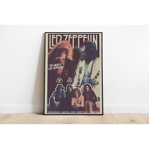 Led Zeppelin Classic Rock Band Poster, Legendary 70s Music Wall Art Illustration, Size 24x36 Unframed Poster