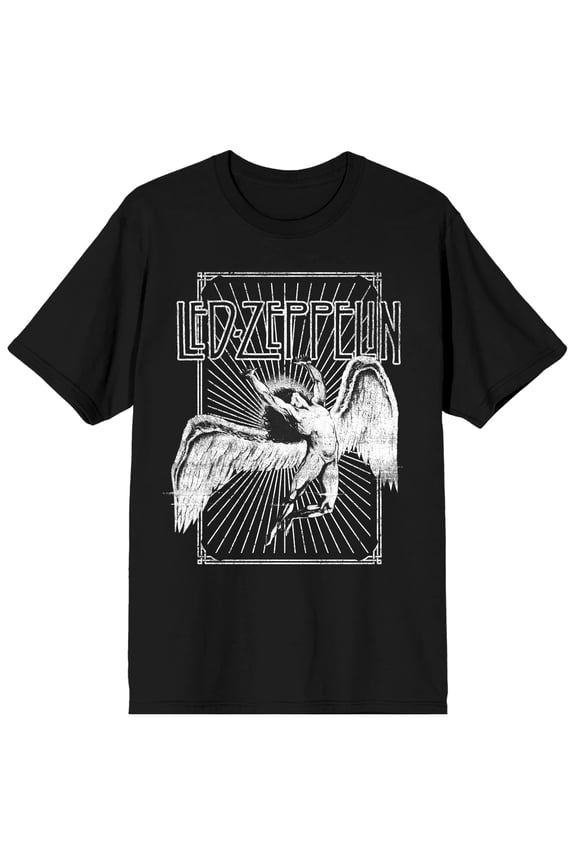 Led Zeppelin Icarus Framed Logo Short Sleeve Tee for Men-XL