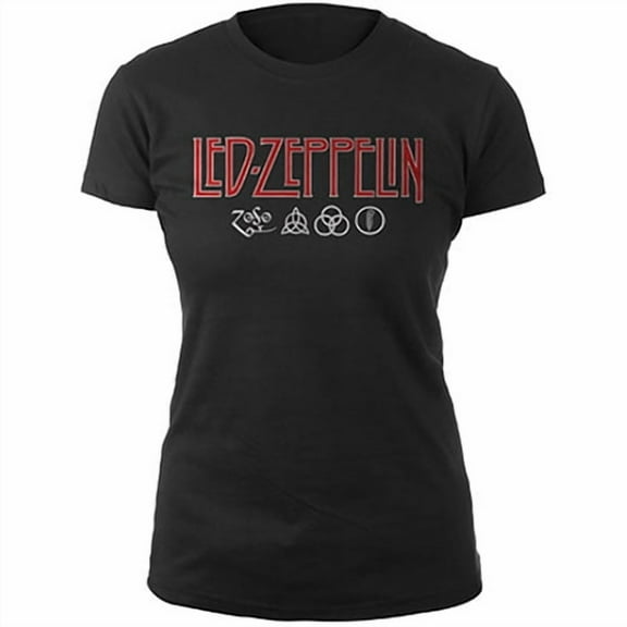 Led Zeppelin Ladies T-Shirt: Logo & Symbols (Medium)