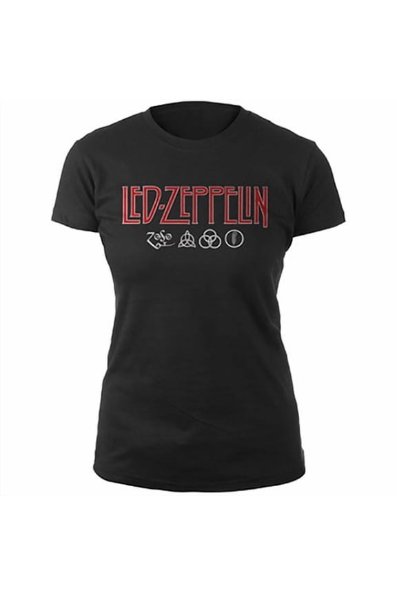 Led Zeppelin Ladies T-Shirt: Logo & Symbols (Small)