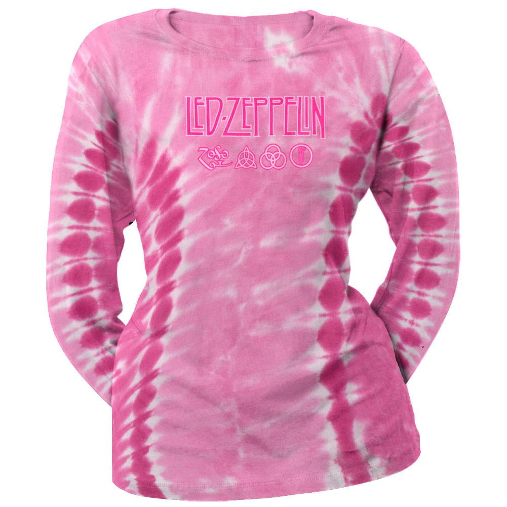 Led Zeppelin Logo Tie Dye Juniors Long Sleeve T-Shirt Small