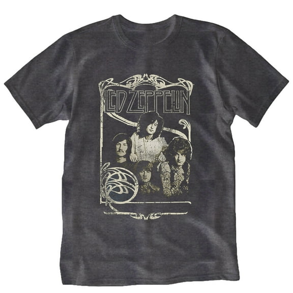 Led Zeppelin Men's 1969 Band Photo T-Shirt Charcoal Grey S