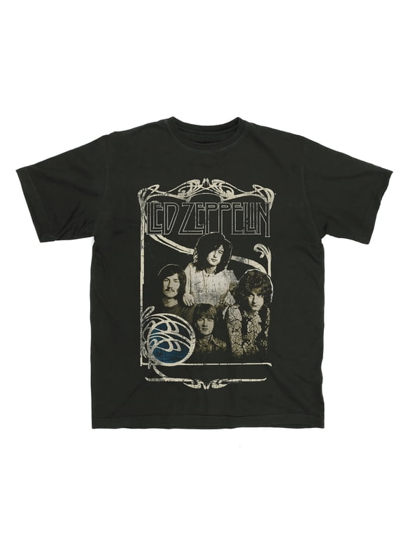 Led Zeppelin Men's 1969 Band Promo Photo T-Shirt Black X-Large | Officially Licensed Merchandise