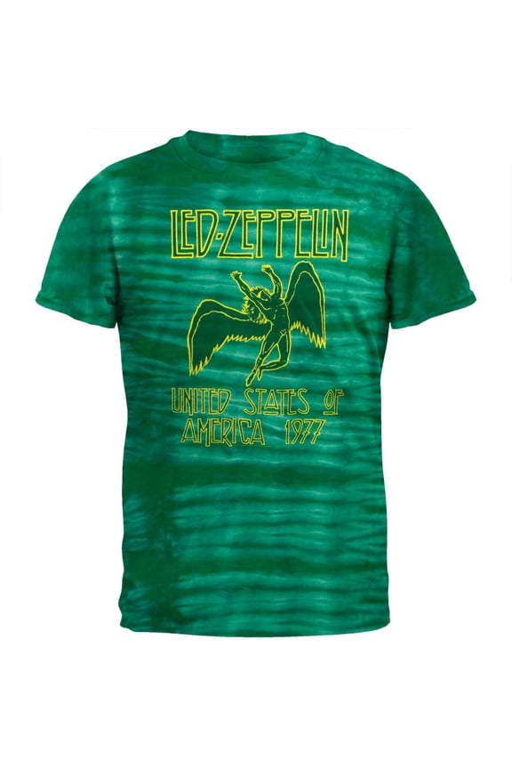 Men's 1977 Green Tie-Dye Short Sleeve T Shirt