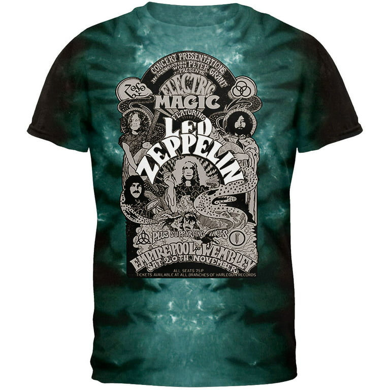 Led Zeppelin Men's Electric Magic Tie Dye Short Sleeve T Shirt