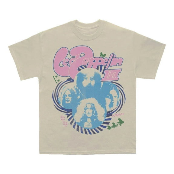 Led Zeppelin Men's LZ Four Photo T-Shirt Sand 2X-Large | Officially Licensed Merchandise