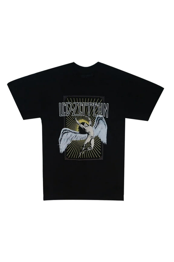 Men's Officially Licensed Icarus Vintage Retro Print Tee T-Shirt (Large, Black)