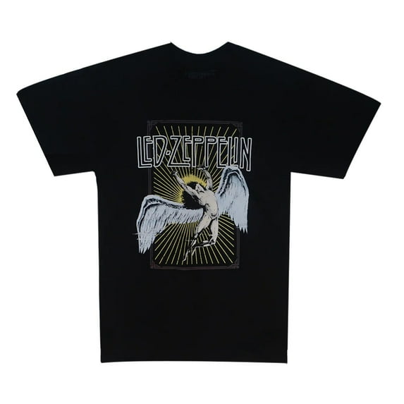 Led Zeppelin Men's Officially Licensed Icarus Vintage Retro Print Tee T-Shirt (Small, Black)