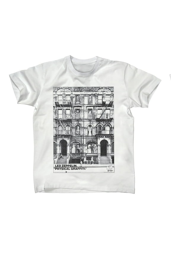 Led Zeppelin Men's Physical Graffiti T-Shirt White XX-Large | Officially Licensed Merchandise