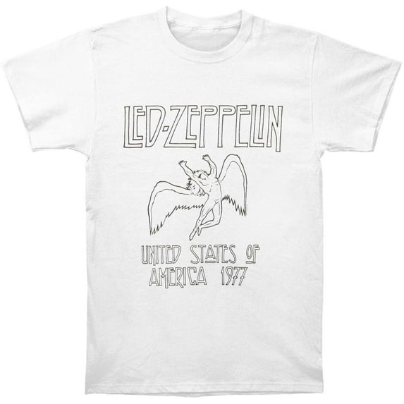 Led Zeppelin Men's USA 77 T-Shirt White X-Large