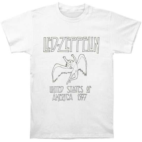 Led Zeppelin Men's USA 77 T-Shirt White XX-Large